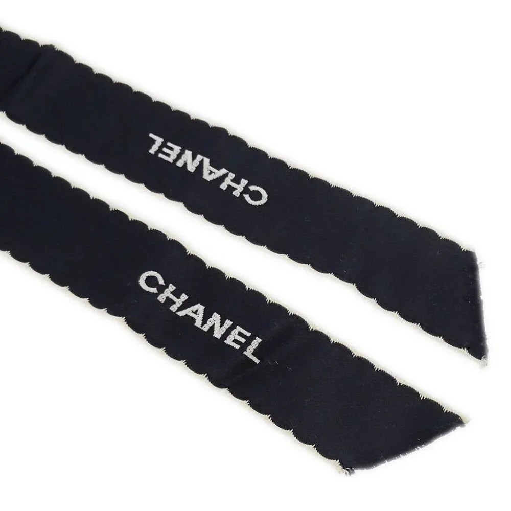 Chanel Bow Brooch Pin Navy